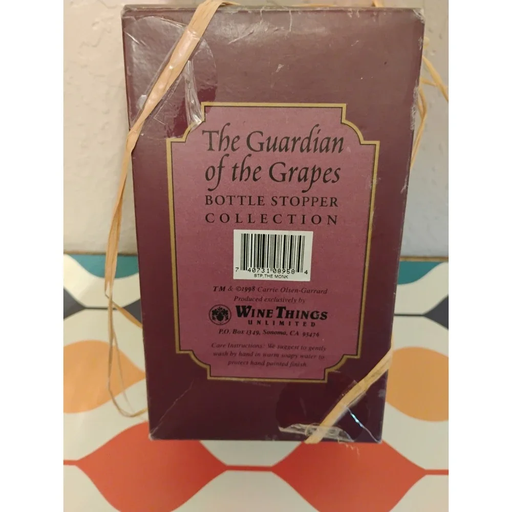 Wine Things Unlimited Guardian of the Grapes‎ The Monk Wine Bottle Stopper Vtg C
